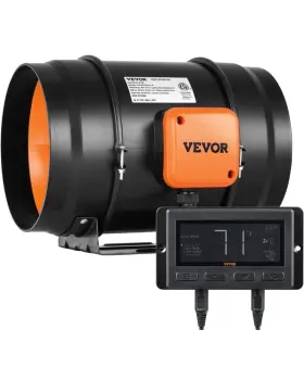 Vevor Xlgdfjychsec8t5sc 8 Inch Inline Duct Fan Hvac Exhaust Blower Kit With Temperature Humidity Con