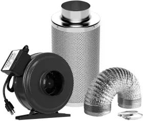 2521002267 Vivosun Air Filtration Kit 6 Inch 440 Cfm Inline Fan 6ftft Carbon Filter 16ft Ducting