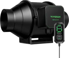 Vivosun 300481426048 Aerozesh S4 4-inch 208 Cfm Inline Duct Fan With E12 Speed Controller Usa