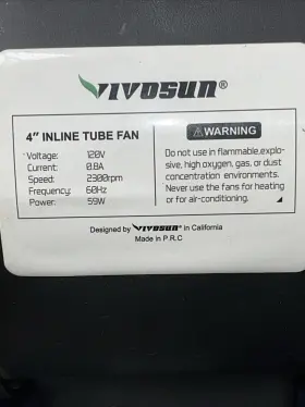 210326 Vivosun 306101 4 Inch Inline Duct Fan Ventilation Exhaust Blower Speed Control 2982 #2