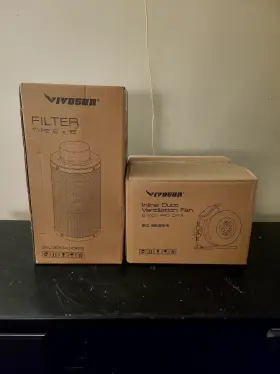 306143-0616 Vivosun 6ftft Inline Duct Ventilation Fan And 6 Inch X18 Air Carbon Filter - New In Box