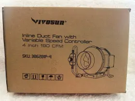 306201p-4 Vivosun 4inch Inline Duct Fan With Variable Speed Controller 190 Cfm #3