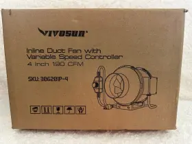 306201p-4 Vivosun 4inch Inline Duct Fan With Variable Speed Controller 190 Cfm