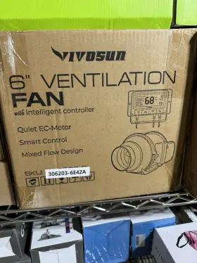 306203-6 Vivosun 324 Cfm Ventilation Fan 6 Inch Add To E42a Growhub Aerozesh