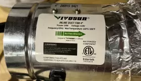 33110 Vivosun 4 Inch Inline Duct Fan 100 Cfm Hvac Exhaust Ventilation W Low Noise