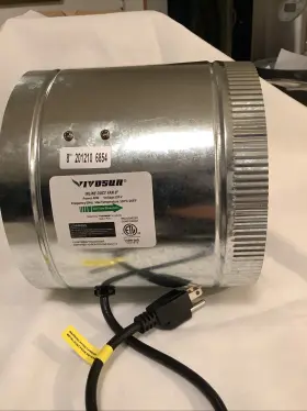 331101-8 Vivosun Inline Duct Booster Fan 8 Inch 420 Cfm 40 Watt 120 V New #3