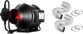 Vivosun 445004830896 190 Cfm Inline Duct Ventilation Fan And 2-pack 4 Inch 8 Feet Flex Air Aluminum D