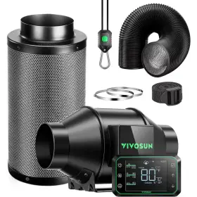 E42a Vivosun 445009875885 Aerozesh G4 4 Inch Inline Duct Fan Kit With Growhub Controller Black Carbon