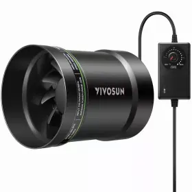 Vivosun 445030033001 345 Cfm 6 Inch Inline Booster Duct Fan With Speed Controller For Hvac Exhaust Ven
