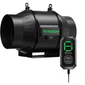 Vivosun 445041943955 Aerozesh T6 408 Cfm Inline Duct Fan With E12 Speed Controller
