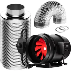 Vivosun 445048927972 8 Inch 720 Cfm Inline Fan With Speed Controller Carbon Filter And 25 Ft. O