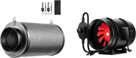 Vivosun 445051476436 720 Cfm Inline Fan 8 Inch Air Carbon Filter Black With A Pair Of Rope
