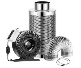 Vivosun 615435160894 Air Filtration Combo System For Grow Tent - 6 Inch Carbon Set