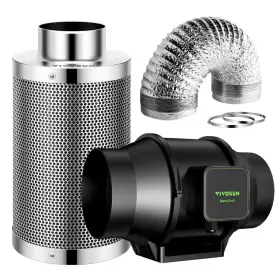 Vivosun 711181863468 Aerozesh 6 Inch 405 Cfm Smart Inline Duct Fan Kit With Carbon Filter And Ducting