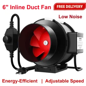 Vivosun 714119464164 6 Inch Inline Duct Fan 390 Cfm With Variable Speed Low Noise Blower For Ventilation