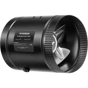 Vivosun 744110993028 240 Cfm 6 Inch Inline Booster Duct Fan With Low Noise In Black