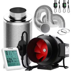 Vivosun 744759723260 6 Inch 390 Cfm Inline Duct Fan With Variable Speed Controller Carbon Filte