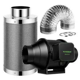 Vivosun 765133608553 Aerozesh 4 Inch 208 Cfm Smart Inline Duct Fan Kit With Carbon Filter And Ducting