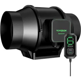 Vivosun 765133609789 Aerozesh S6 6 Inch 405 Cfm Inline Duct Fan With E12 Speed Controller
