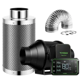 E42a Vivosun 768553845881 Aerozesh S4 4 Inch 208 Cfm Inline Duct Fan Kit With Growhub Controller