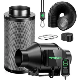 Vivosun 768553846321 Aerozesh G4 4 Inch 195 Cfm Inline Duct Fan Kit With E12 Speed Controller Black 8