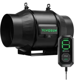 Vivosun 768553848370 Aerozesh T6 408 Cfm Inline Duct Fan With E12 Speed Controller
