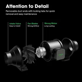 Vivosun 800689568606 Smart Air Filtration Pro S4 Kit 4 Inch Inline Duct Fan Humidity Wifi-controller #2