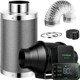 Vivosun 800689568606 Smart Air Filtration Pro S4 Kit 4 Inch Inline Duct Fan Humidity Wifi-controller