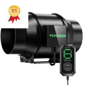 Vsv-azg6 Vivosun G6 6 Inch Inline Duct Fan And 3 Cycle Speed Controller Black Green
