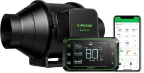 Vsv-azs4e42a Vivosun Aerozesh S4 Inline Duct Fan Quiet 4 Inch With Smart Controller Black