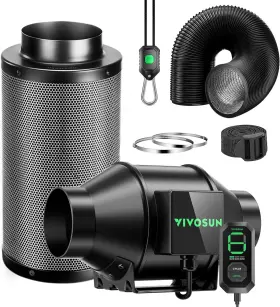 Vsvc-azg4 Vivosun Smart Air Filtration G4 Kit 4 Inch Aerozesh Inline Duct Fan With E12 Spe
