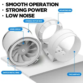Vs-vf-8in Voltset 8 Inch Duct Fan Inline Ventilation Exhaust 740 Cfm Intake High #2