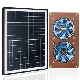 12025d12 Vuebee Solar Panel 2 Fan Kit 20w Powered For Chicken Coops Greenhouses