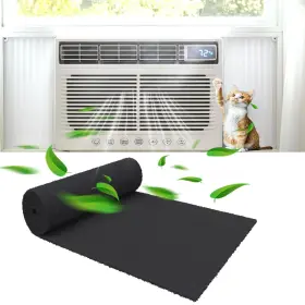 Aq-kgl1648bk-wy Wawiny Carbon Activated Air Filter 16 Inch X48 Cut To Fit Charcoal Sheet