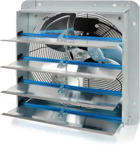 Ysmn 705353455674 16 Inch Wall Mounted Fan Speed 1200 Cfm Aluminum Blades Shutter For Home Attic G