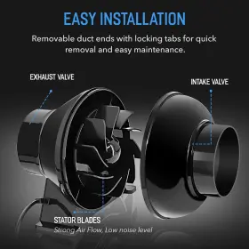 Yssoa 840166241004 4 Inch Inline Duct Ventilation Fan 195 Cfm Hvac Vent Blower Exhaust Boo #2