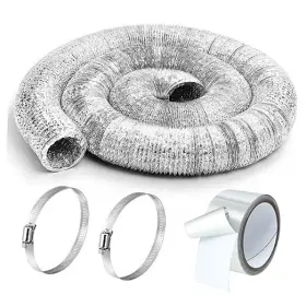 Jax-zonon-126 Zonon Dryer Vent Hose Flexible Aluminum Foil Ducting 4 Inch X 50 Feet Silver