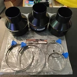 Power Tech 3 Pk Air Intake Reducer Coupler Kit 4" To 2.5" Adapters With Clamps. Fixed Price $20.00.