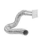 New Lambro 1379W 4" X 8 Foot White Plastic Dryer Vent Full Kit With Louver. Fixed Price $17.49.