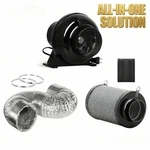 4"195CFM Inline Ventilation Fan Carbon Filter&ducting For Grow Tent Air Cir. Fixed Price $76.99.