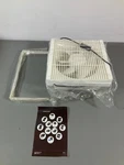 Voltset Exhaust Fan With Grille, White, Solar-powered, Includes Mounting. Fixed Price $21.99.