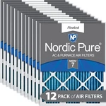 Nordic Pure 20X20X1 (19 1/2 3/4) Pleated Merv 7 Air Filters 12 Pack. Fixed Price $115.90.