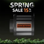 Spider Farmer 4'' 6" Refillable Air Carbon Filter Odor Control For Inline Fan. Fixed Price $45.99.