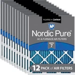 14X20X1 (13 1/2X19 1/2) Pleated Air Filters Merv 7 Plus Carbon 12 Pack. Fixed Price $129.99.