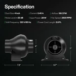 4 Inch 195 Cfm Inline Duct Ventilation Fan, Exhaust Hvac Blower. Fixed Price $39.38.