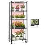 Sagrynfp Indoor Greenhouse With Grow Lights, 5 Tier 23.2" 13.4" Black. Fixed Price $137.54.