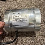 Ventech VT-DF-6 Ventilation Fan 6" Diameter, Plug In Fully Functional 240CFM 37W. Fixed Price $21.70.