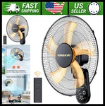 Vagkri 16 Wall Mount Fan, 5-SPEED Oscillating Remote, Black. Fixed Price $156.99.