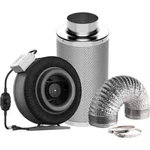 8" Vivosun Inline Fan 740 Cfm With Speed Controller & Carbon Filter Kit. Fixed Price $232.20.