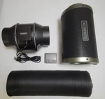 Air Filtration Kit Pro 6", Inline Fan With Controller, Filter, And Ducting. Fixed Price $179.95.